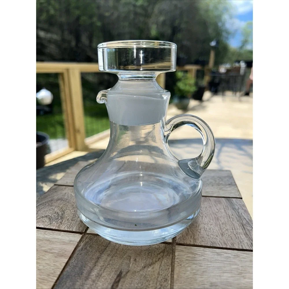 Vintage Mini Wine Or Oil And Vinegar Decanter with Gorgeous Bottle Stopper